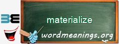 WordMeaning blackboard for materialize